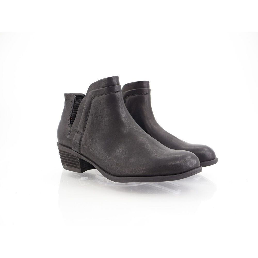 Born BOC Grover Bootie Womens 7M Black Faux Leather Block Heel Ankle Chelsea